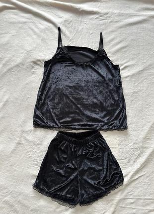 Чорна піжама велюрова/ чёрная велюровая пижама