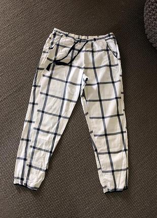 Домашні піжамні натуральні штани в клітинку домашние пижамные натуральные штаны в клетку