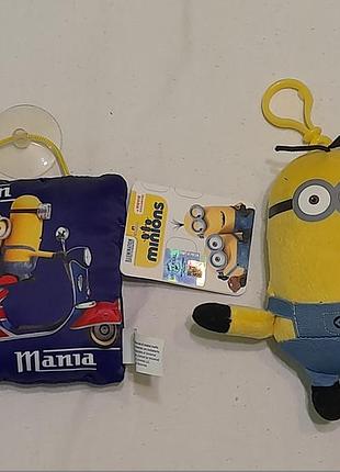 Мягкие плюшевые винтажные фигурки миньон - подушечка - minion mania - трио, despisable me2-брелок