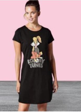 Трикотажна нічна сорочка з бавовни looney tunes р.м