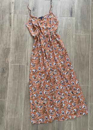 Сарафан forever 21, в цветочный принт, макси, размер м
