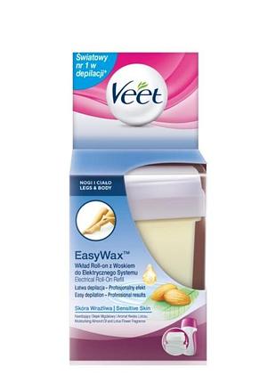 Картридж с воском с миндальным маслом и витамином е veet easy wax roll-οn legs&body
