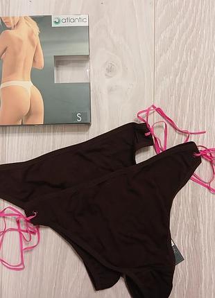 Женские коричневые стринги atlantic