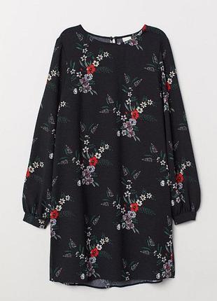 Плаття сукня міні коротка квітковий принт з довгим рукавом