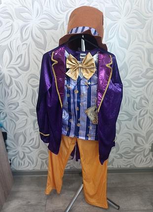 Костюм карнавальная шляпа + верх+ низ виллы вонка шоколадная фабрика willy wonka