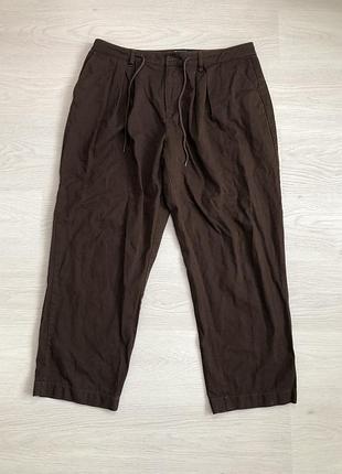 Шоколадні укорочені штани asos,38/30