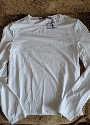 Лонгслив белый,l