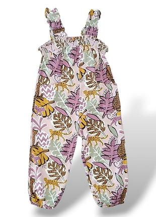 Комбінезон в тропічний принт для дівчинки (код товара 120525)