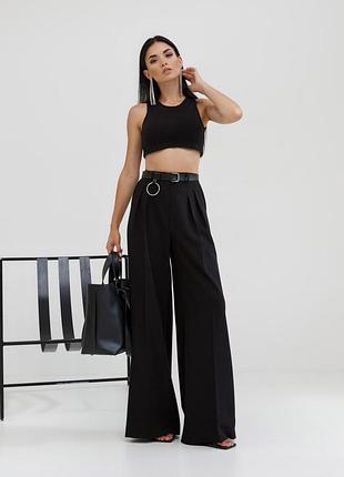 Брюки палаццо с высокой посадкой