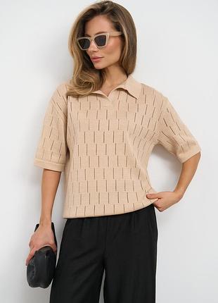 Поло з візерунком з преміальної пряжі