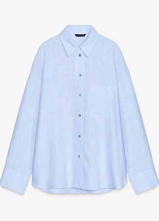 Лляна футболка оверсайз zara
