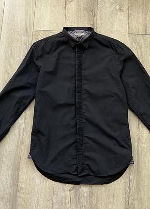 Burberry мужская оригинальная рубашка в клетку черная барбери