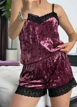Пижама женская светло-фиолетовая майка и шорты п1051