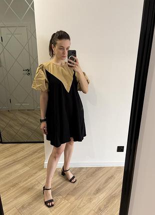 Плаття zara, вільний фасон, розмір m-l, рукави фанарики. симетричний принт ззаду