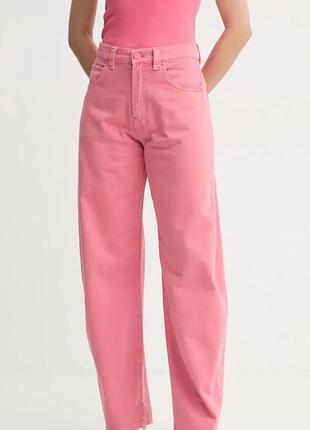 Джинсы розовые прямые размер 12 m&amp;s