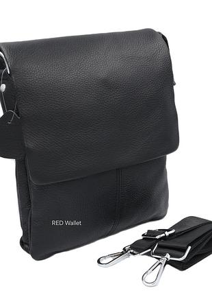Сумка мужская натуральная кожа leather 2055 black