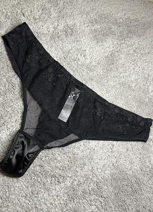 Жіночі трусики бразиліани чорного кольору