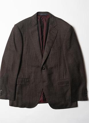 Pal zileri gentleman wool silk blend brown check sport coat blazer jacket [bmh016321]