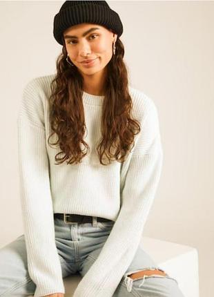 Ltb джемпер свитер бело-молочного цвета грубой вязки