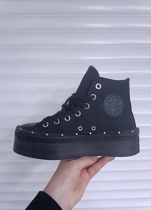 Кеди converse chuck taylor all star modern lift жіночі колір чорний a08102c