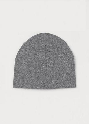 H&m хлопковая шапка бини детская серого цвета