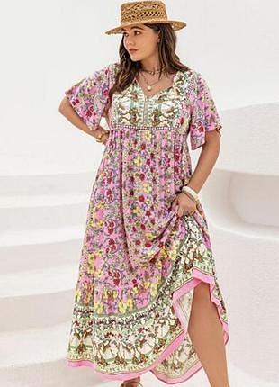 Довге віскозне плаття великий розмір rusttydustty 2xl