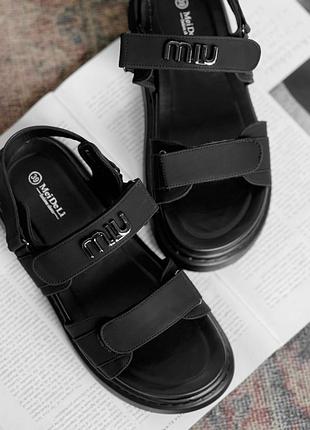 👟 жіночі сандалі miu black чорні 👟