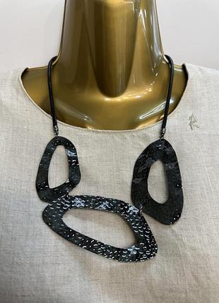 Массивное женское черное колье на шею