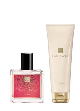 Набір far away avon , фар авей ейвон , аромат 30 мл.  та парфумований крем для тіла 2