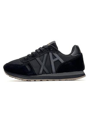👟 чоловічі кросівки armani exchange ax all black 👟