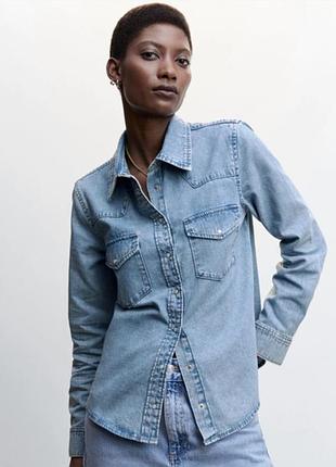 Джинсова сорочка mango