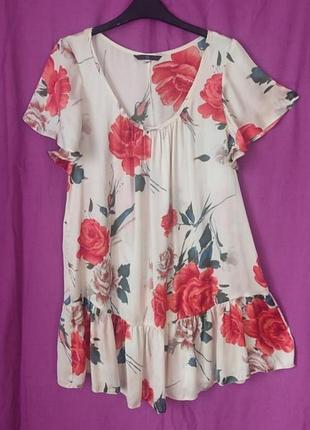 Туніка шовкова з оборкою  evans роз. 52-54