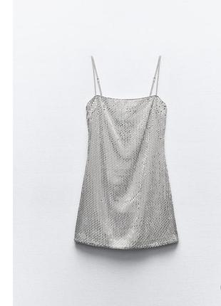 Праздничное платье с бисером от zara