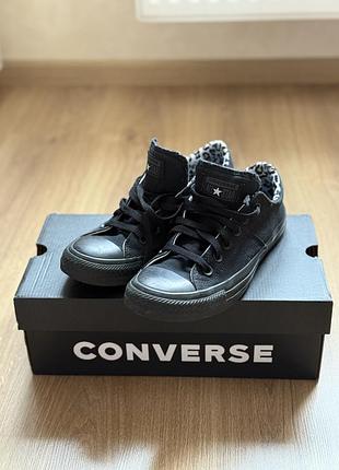 Кеди жіночі converse all star 39,5р 25 см чорні низькі
