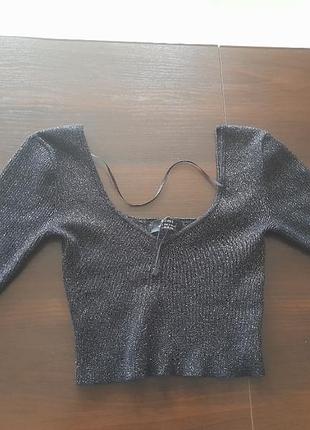 Топ кроп bershja.p.xs/s с люрексом.