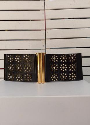 Широкий кожаный пояс - резинка pierre balmain