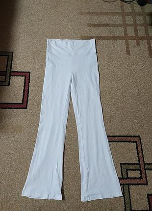 Штани жіночі білі трикотажні стрейч кльош німецького бренду ellos large