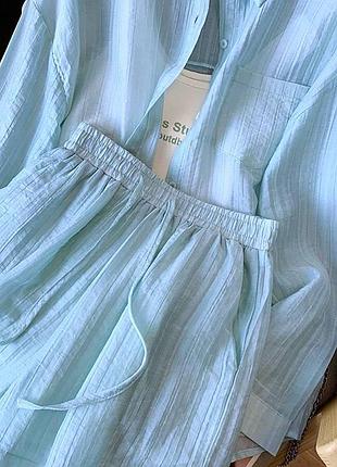 Жіночий костюм з льону, сорочка + шорти, 42, 44, 46, 48, всі кольори в наявності