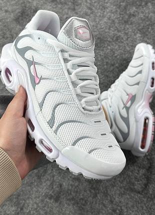 Кросівки жіночі nike air max plus tn white grey pink