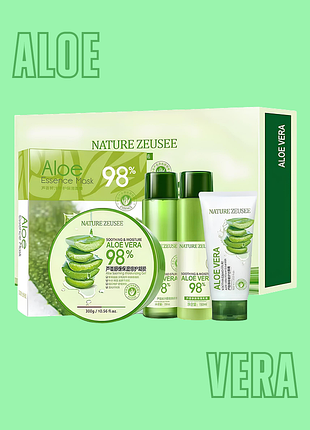 Набір косметики з алое вера nature zeusee – 98% екстракту алое!