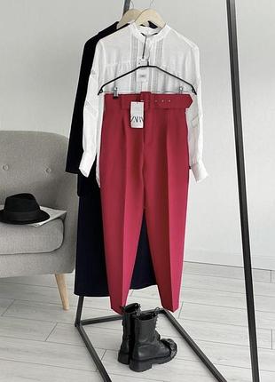 Брюки zara фуксія малинові