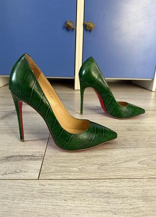 Туфлі човники жіночі sexyfairy на підборах 37 натуральна шкіра зелені