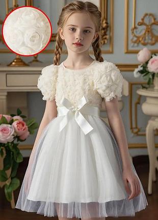 Праздничное платье для девочки с лепестками 4-5 лет, 5-6 лет
