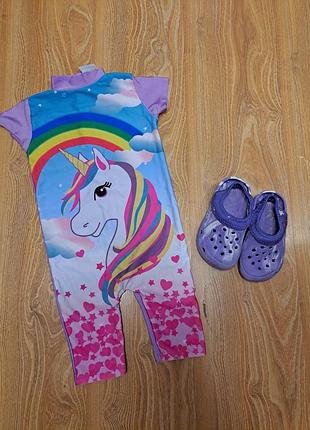 Купальник с единорогом на 1.5-2года