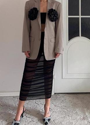 Піджак котоновий з великими квітами