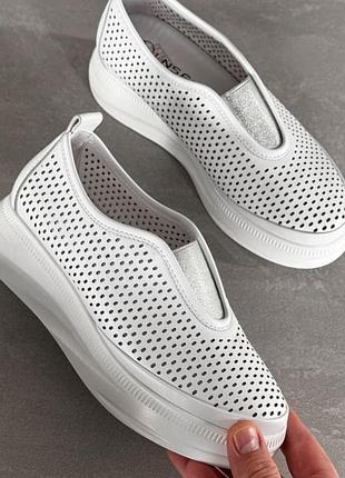 Мокасины женские\ туфли мягкие перфорация