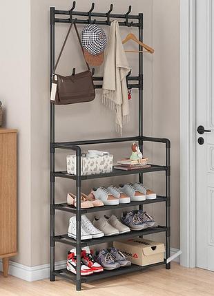 Вішалка стійка для підлоги металева додаткова полиця під взуття 154 х 60 х 29,5 см