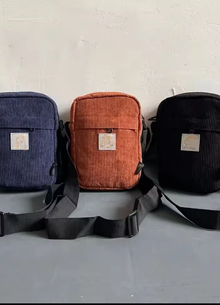 Модна вельветова сумка через плече carhartt