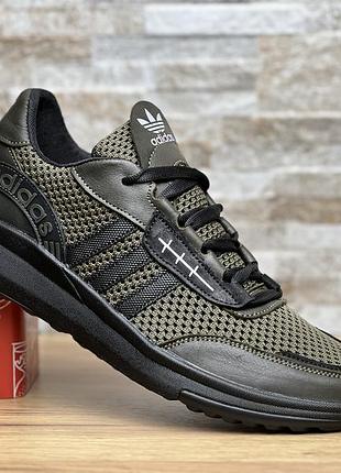 Кросівки чоловічі adidas olive нубук-сітка