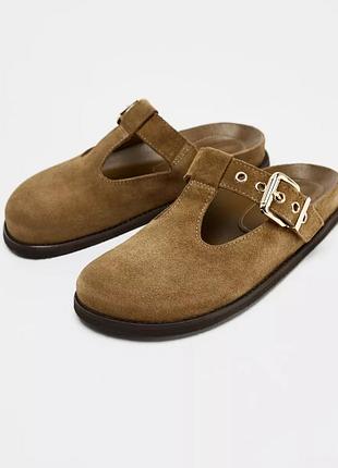 Замшевые сабо zara